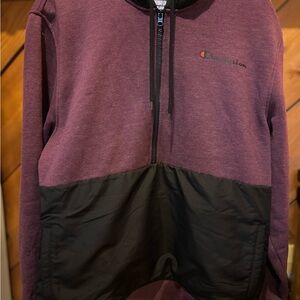 Champion Burgundy and Black Pullover Hoodie